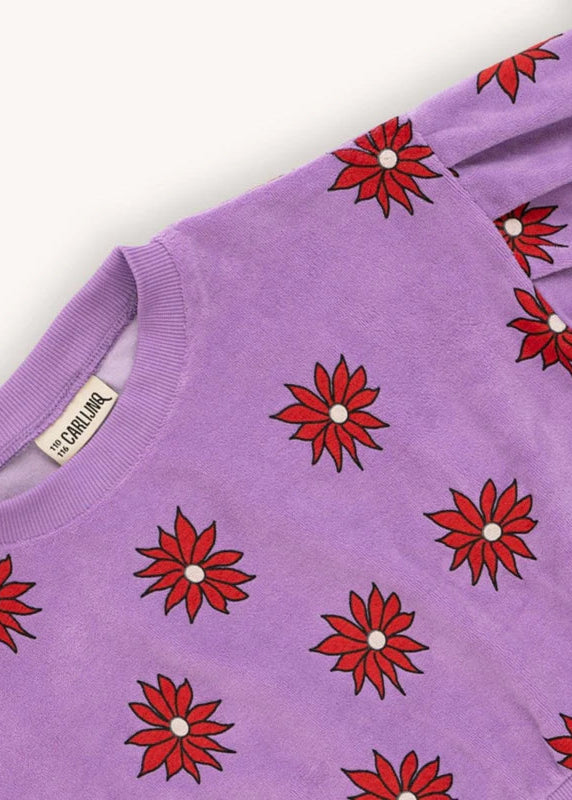 Velvet Dahlia girls organic cotton sweater with floral print - organic cotton kids clothing