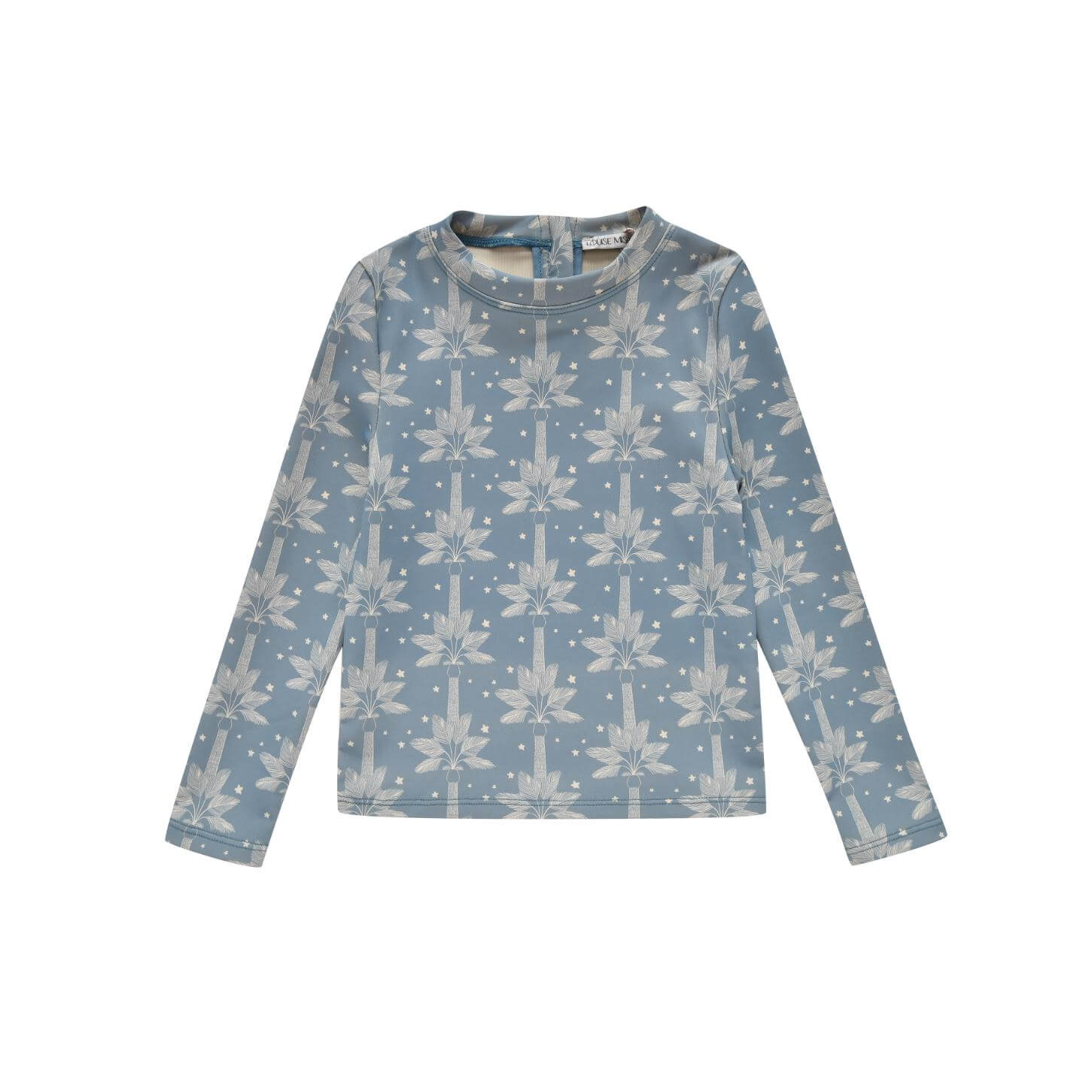 long sleeve boys by Louise Misha's blue print made from recycled materials. The SPF 50 fabric keeps the upper body safe from harmful sun rays online.