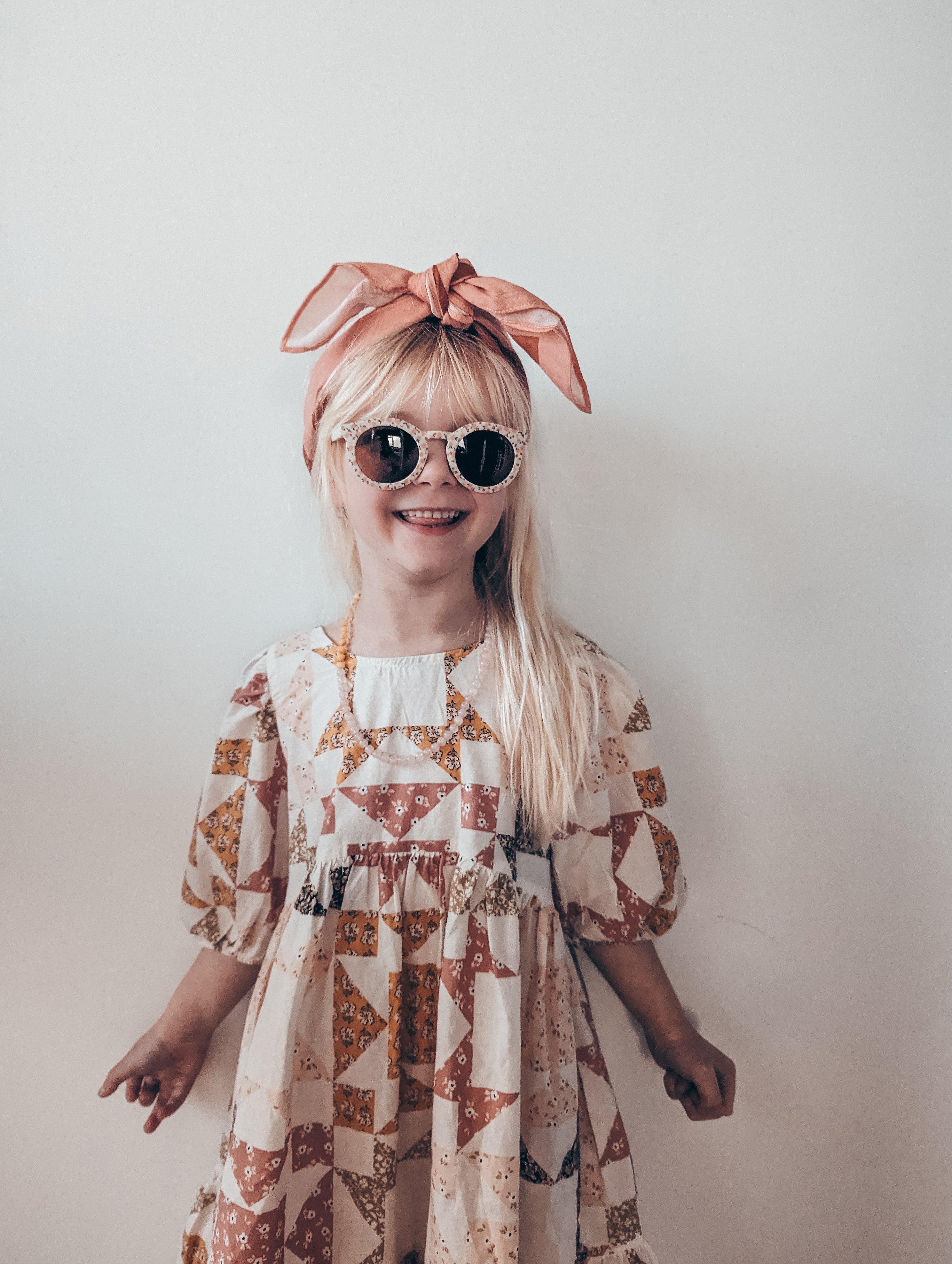 Shop the most adorable sunglasses for girls in pink meadow colour. These environmentally-friendly kid's sunglasses, designed by Grech & Co, are made from non-toxic, shatter-resistant materials, ensuring increased sturdiness, longevity, and adaptability with polarised lenses with UV400 sun protection. Mini-Me available.