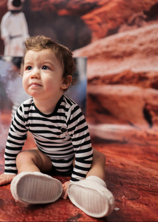 Eco-friendly baby bodysuit Hebe brand - soft organic cotton for sensitive skin