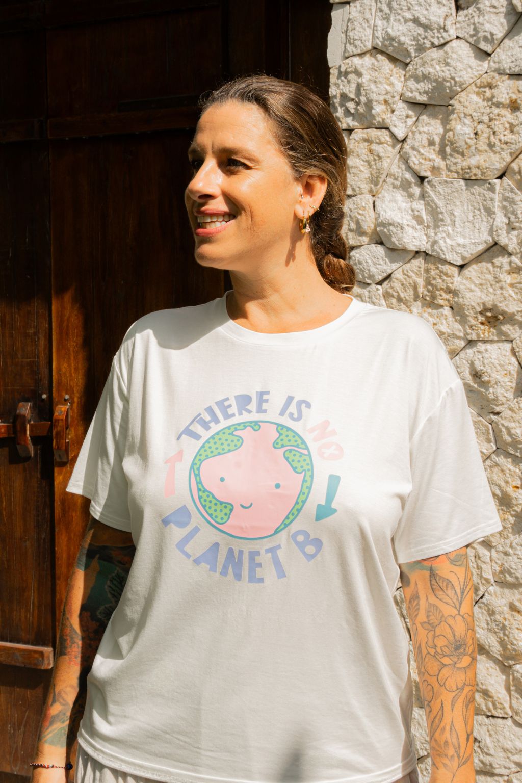 Women bamboo T-shirts "There is no planet B," sustainable women fashion
