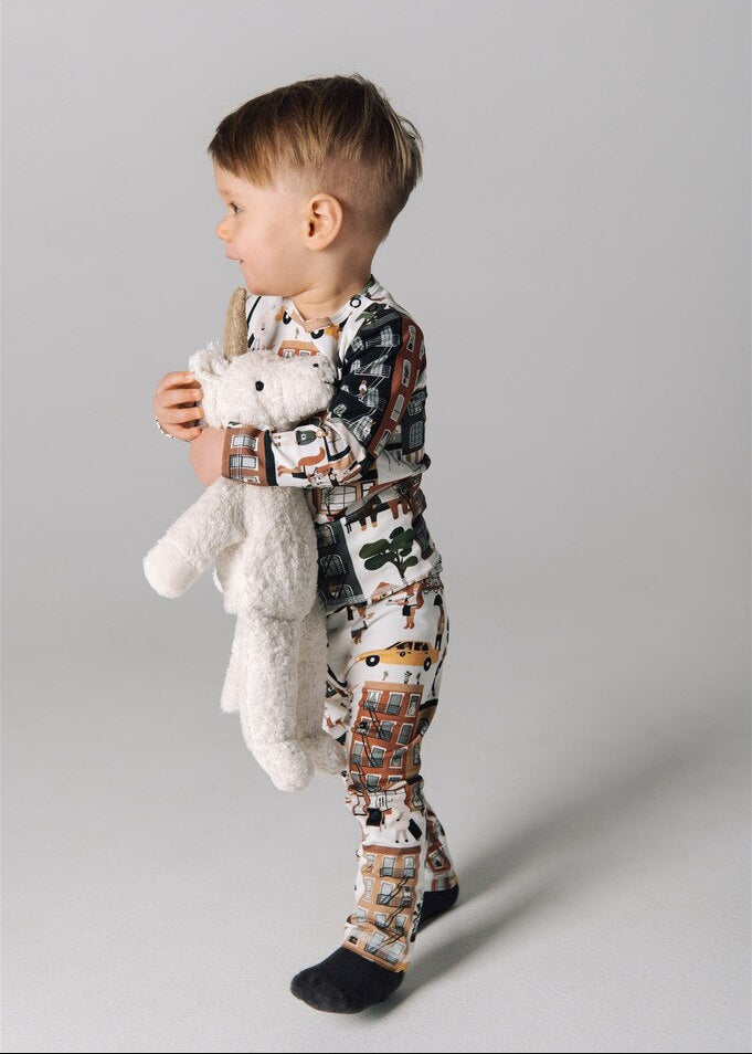 Hebe New York print long sleeve top for boys and girls — family matching available | MiliMilu