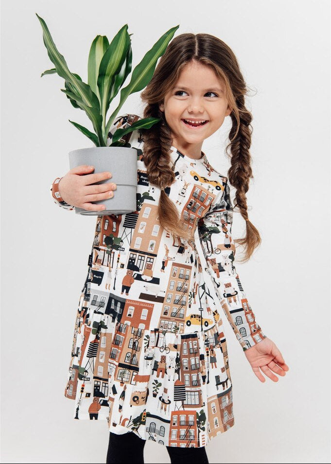 Organic cotton girl dress New York / kids clothing – Milimilu.com