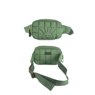 A sustainable crossbody/waist bag or fanny pack for women and kids in green colour from Grech&Co is durable and stylish. Made from Eco-Friendly materials and is waterproof, made from recycled plastic bottles, Stylish and sustainable fanny pack for city runs, hikes and day-to-day activities in Hong Kong and Singapore.