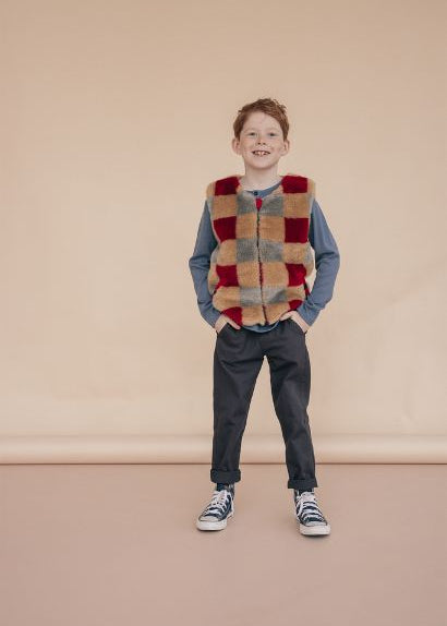 Organic cotton kids clothing at MiliMilu — CarlijnQ denim chinos lifestyle shot