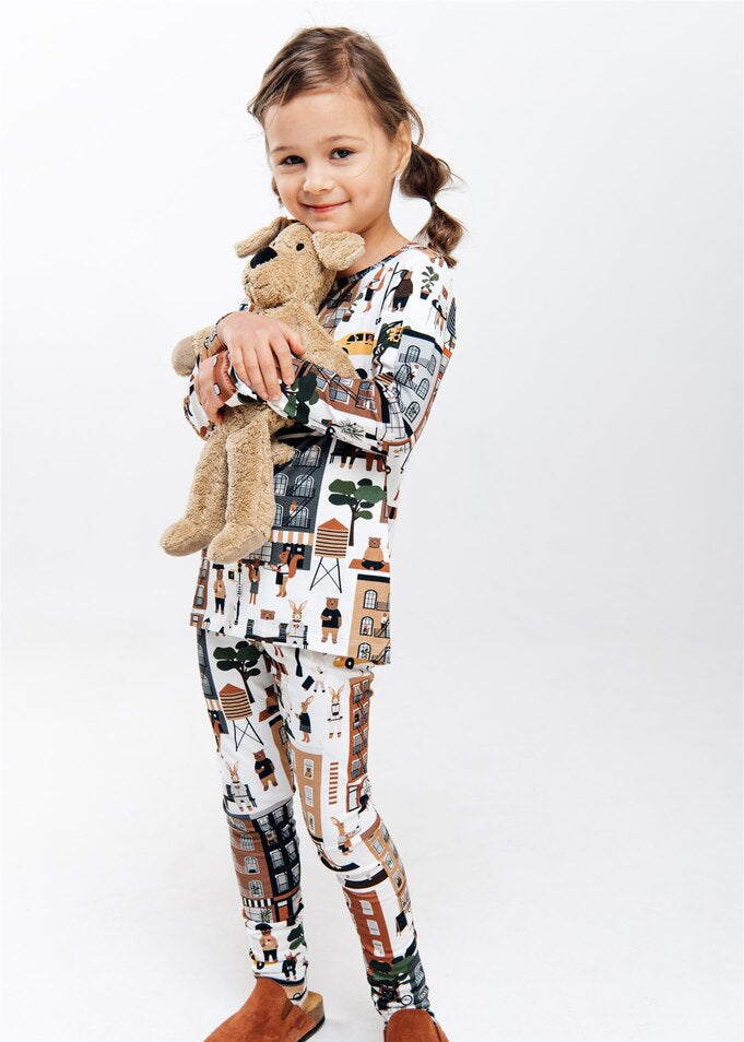 Kids organic cotton long sleeve top with New York print by Hebe — sustainable kids fashion | MiliMilu HK SG AU