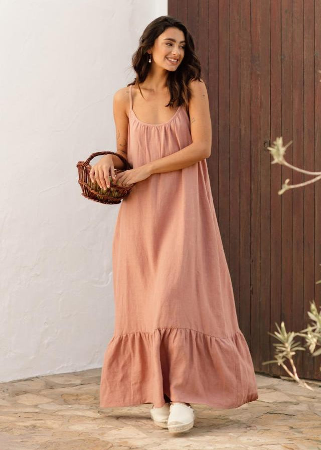 Women's linen maxi dress – breathable European linen for Hong Kong & Singapore summers