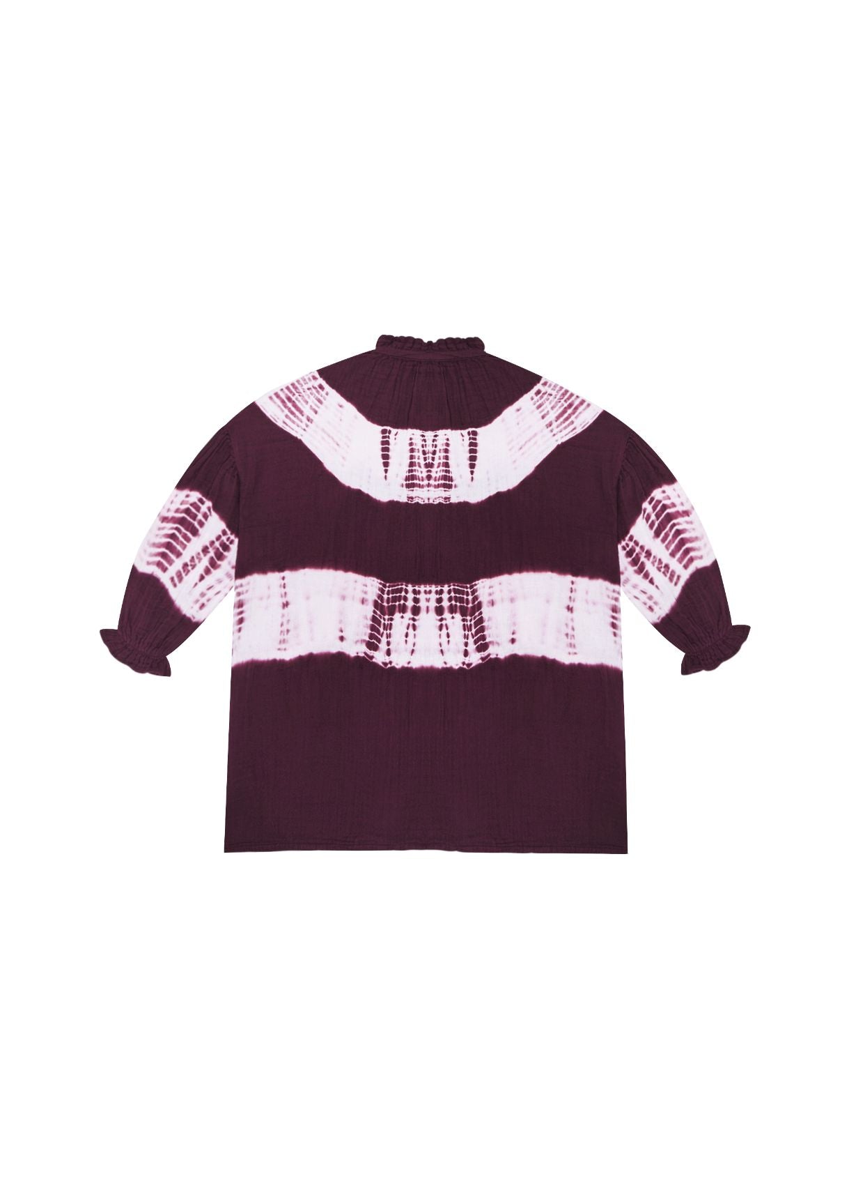 Olivia girl dress is made with organic cotton muslin with a tie-dye print. Olivia girl dress is loose fit. MiliMilu offers sustainable kids and women fashion.