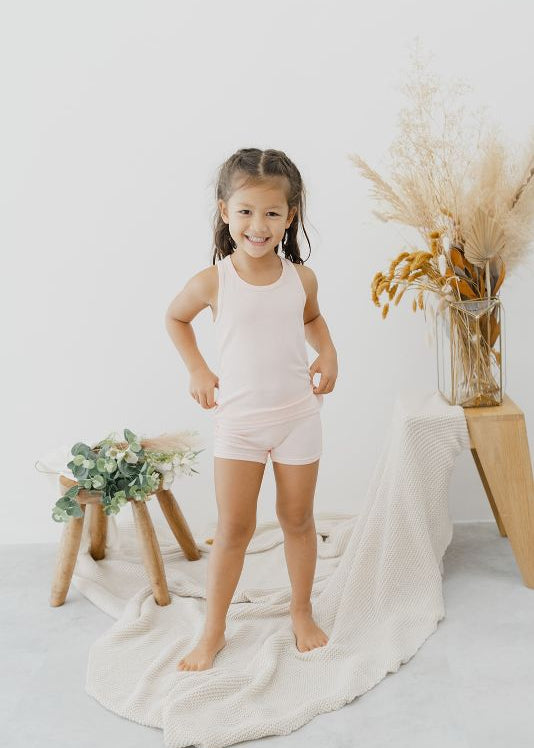 Girls pink tank top by Just Peachy – Lenzing TENCEL Micro Modal, soft & breathable kids underwear | Milimilu