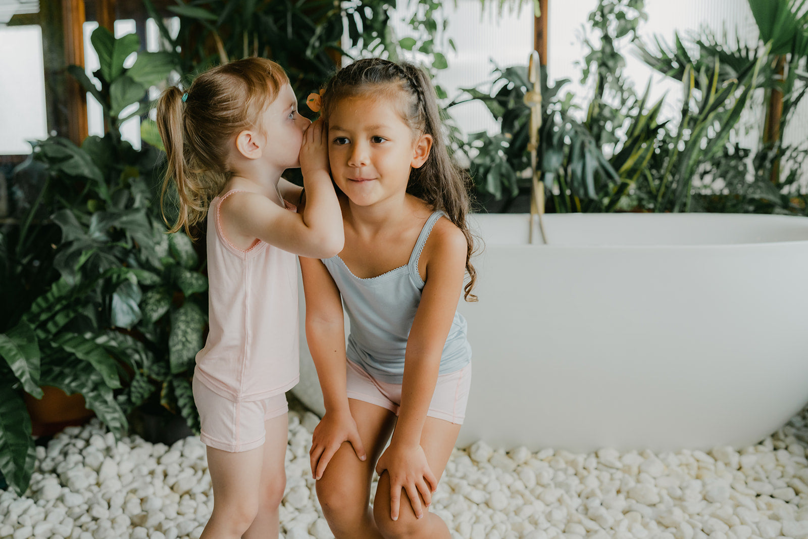 Just Peachy Camisoles are super soft and gentle on your little ones' skin. Designed with a snug fit for play, movement and a comfy night's rest. Add the breathable Camisole layer under your day clothes or snooze in maximum comfort. Made with Lenzing® TENCEL™ Micro Modal Fibers. Kids' underwear for sensitive skin, the best kids underwear.