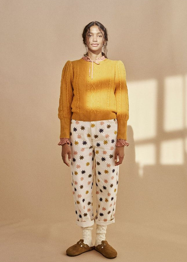 Women's recycled cashmere knit jumper with puffy sleeves — sustainable knitwear by The New Society