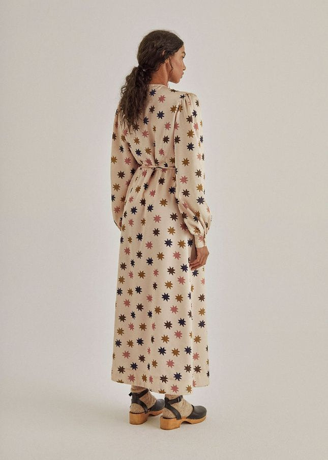 Women's wrap midi dress with all-over star print — Daria by The New Society at MiliMilu