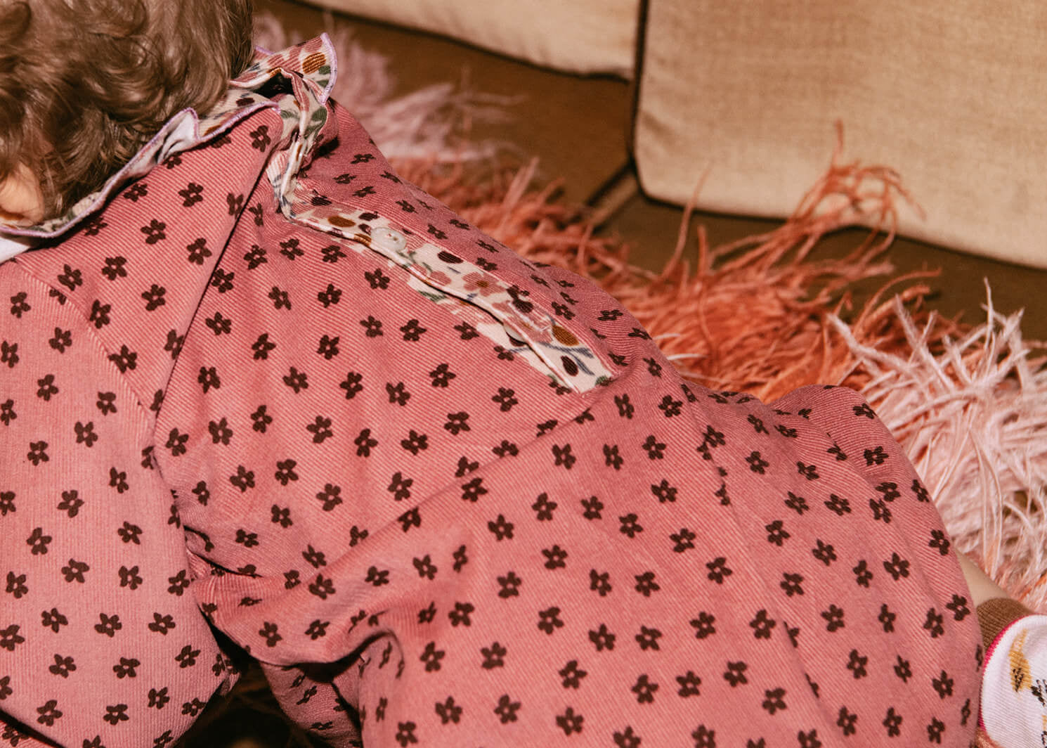 Best baby Christmas clothing – Hebe pink velvet festive romper available in HK, SG & AU