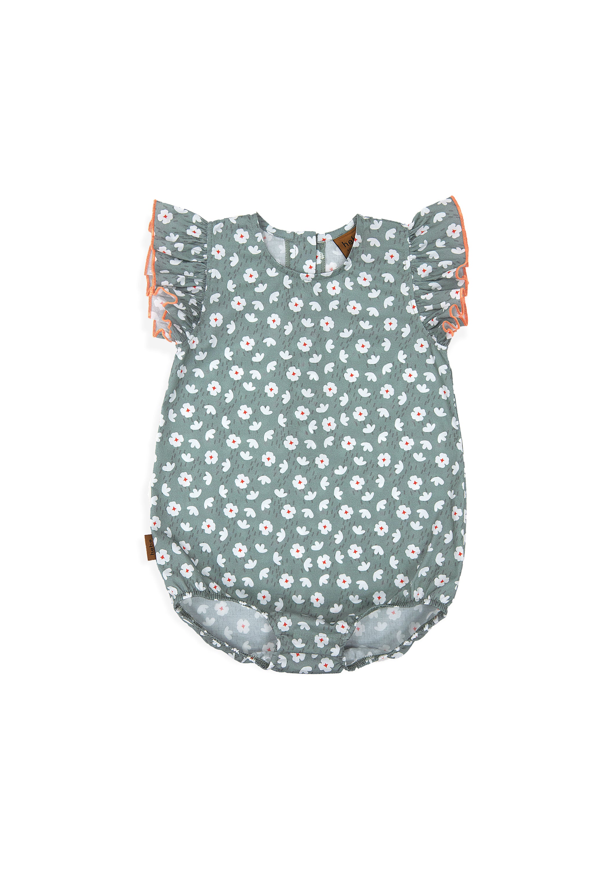 Baby girls cotton romper with floral green print is a lightweight and breathable. Shop the best baby summer clothing and baby shower gifts and baby presents.