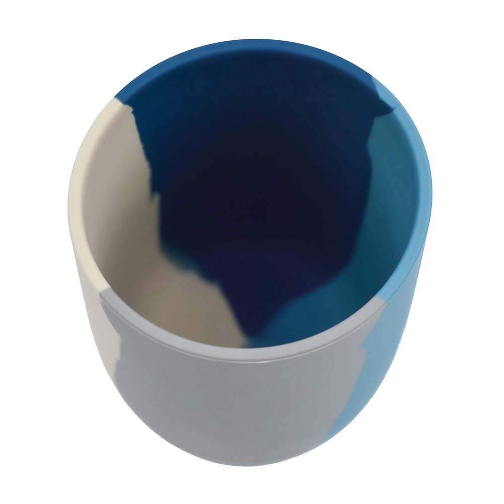 SToddler & kids eco cups in blue tones by Grech&Co, these cups are environmentally friendly & made from 100% LFGB grade silicone, which makes them easy to hold.