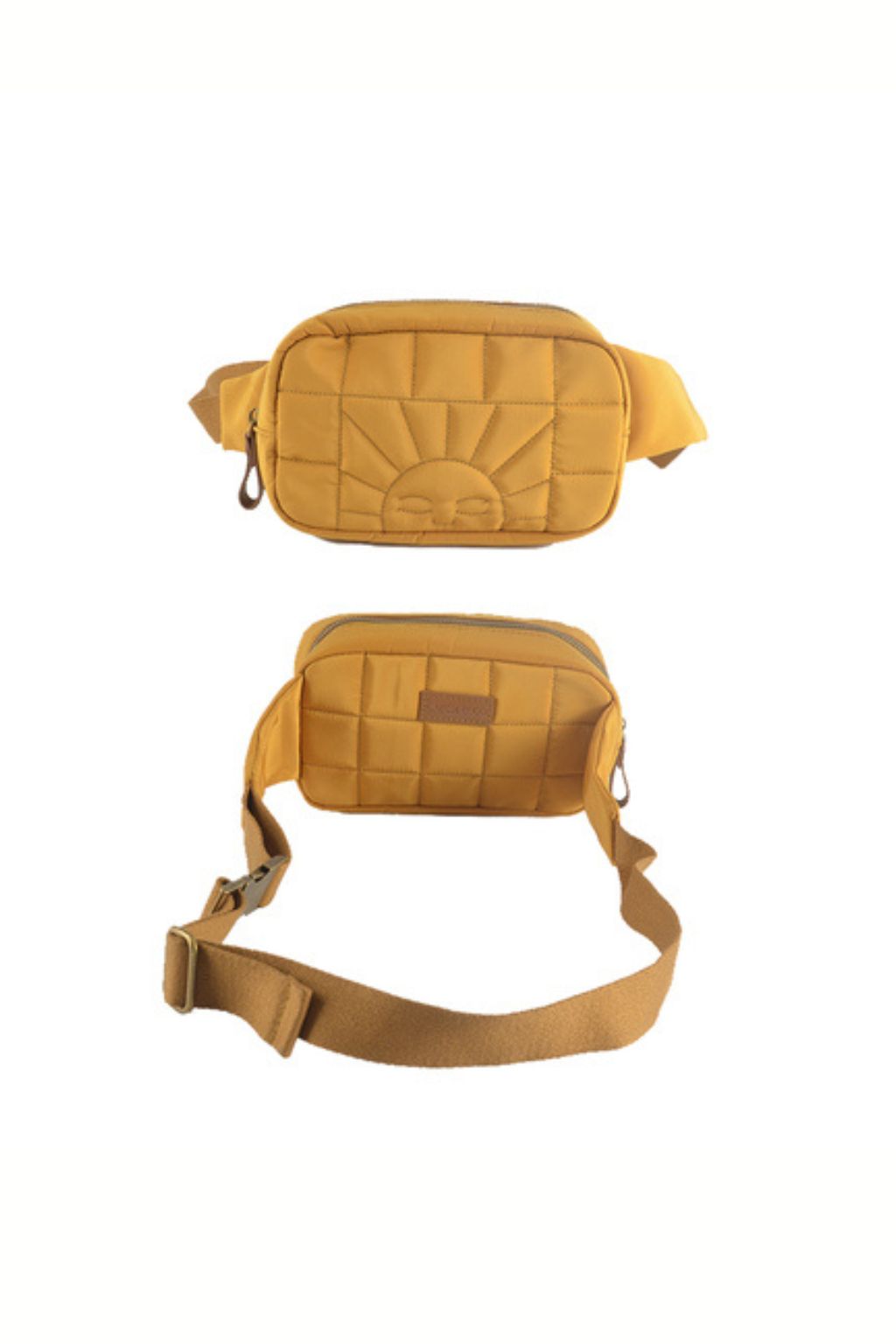 Eco-friendly and sustainable crossbody / waist bag in yellow color for women and kids from Grech & Co. The best fanny bag online at MiliMilu Lifestyle.