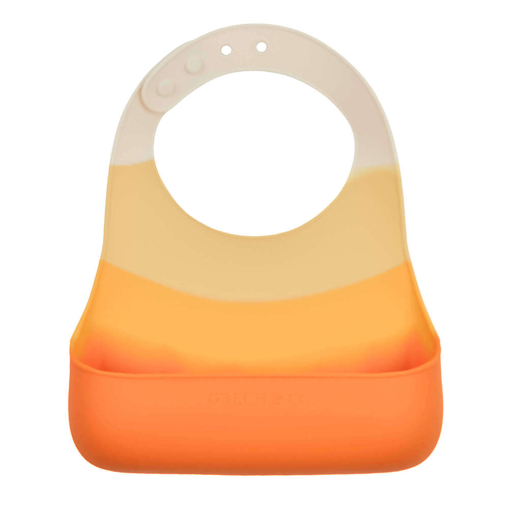 Are you in search of an eco-friendly and practical baby bib? Check out the GRECH & CO. silicone bib in shades of orange, which is environmentally friendly online in Hong Kong and Singapore. It is crafted from 100% LFGB grade silicone, ensuring clean meals and this bib is hypoallergenic with no toxic chemicals.