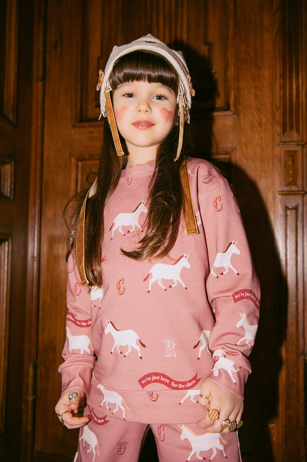 Cozy unicorn jumpers for girls in pink is eco-friendly and stylish. Girl's favorite jumper with unicorns is perfect for playdates, activities and parties.