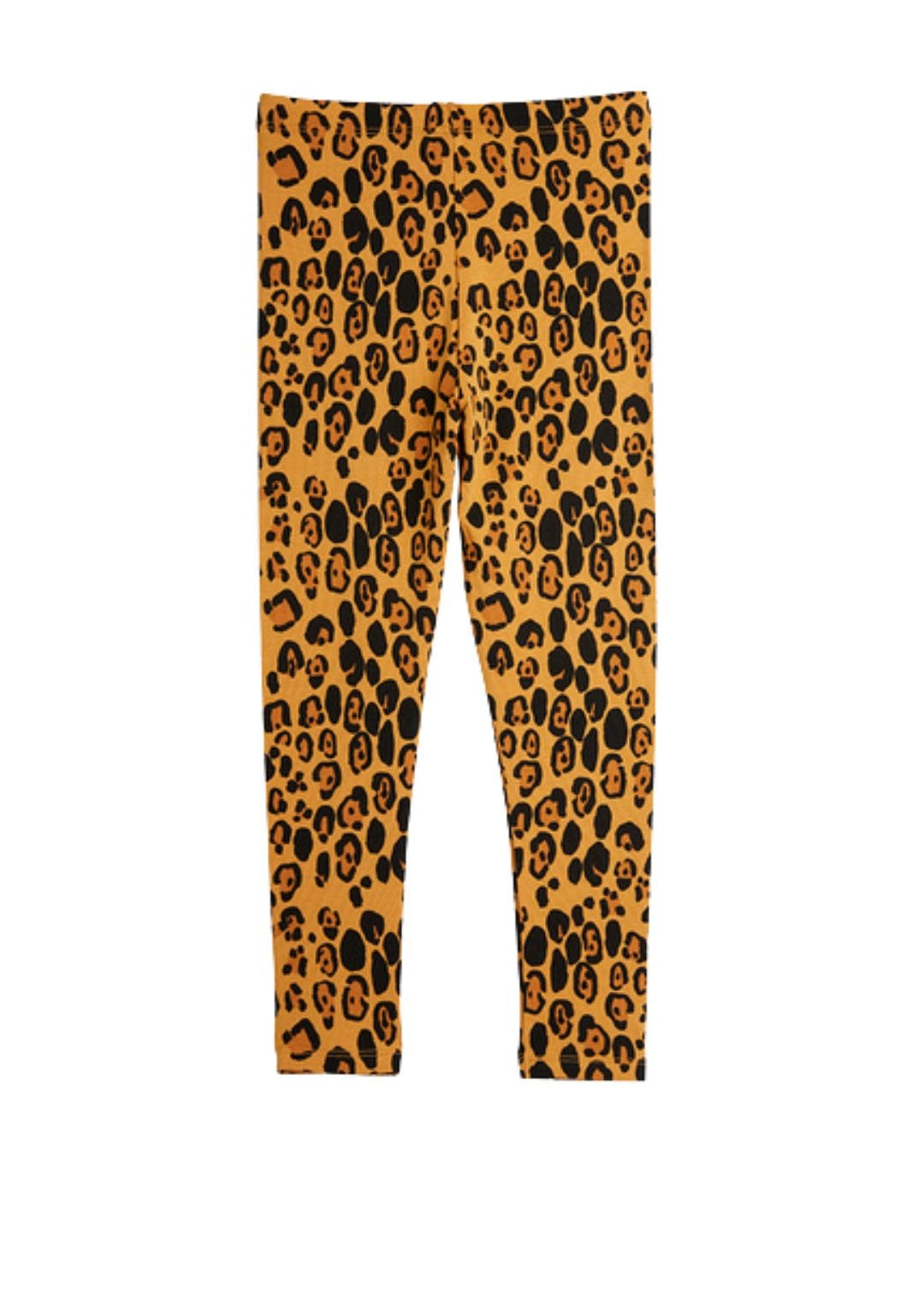 Mini Rodini kids leopard leggings detail - elastic waistband and stretch fabric