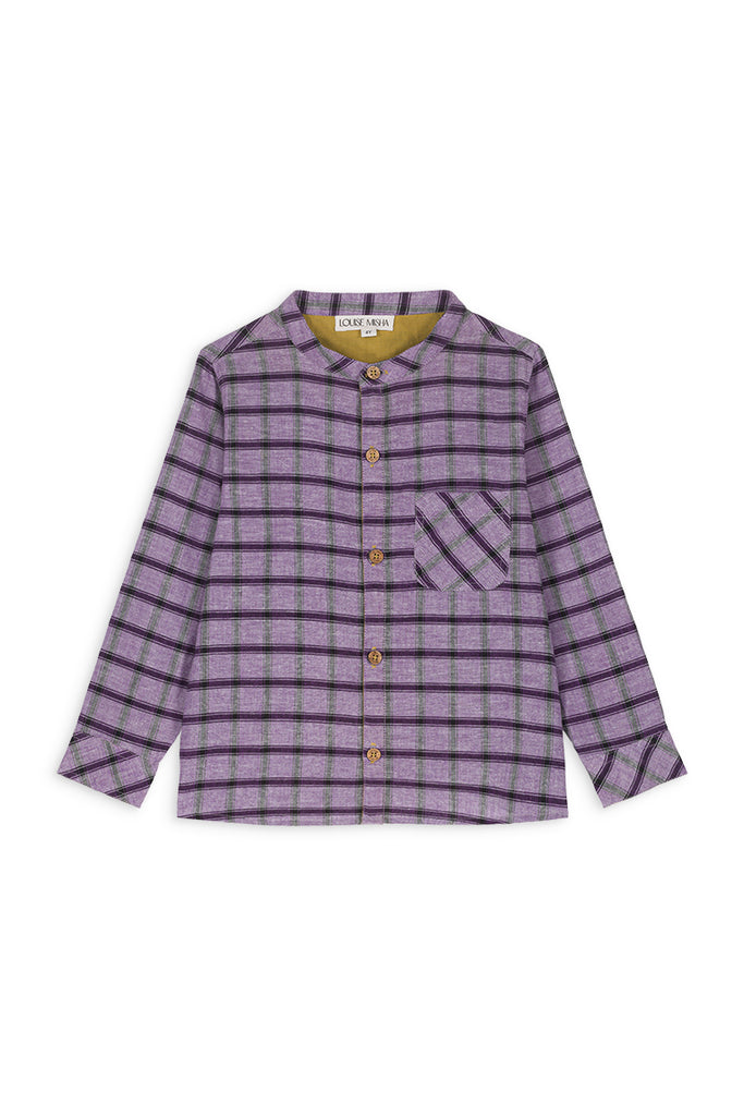 This shirt for boys combines classic elements with a modern twist through its purple check pattern. Its lightweight fabric and breathability is made for cooler and warmer months. Mini Me matching is available to make the Mommy and Son time event more special. Shop boy's shirts online in Hong Kong and Singapore.