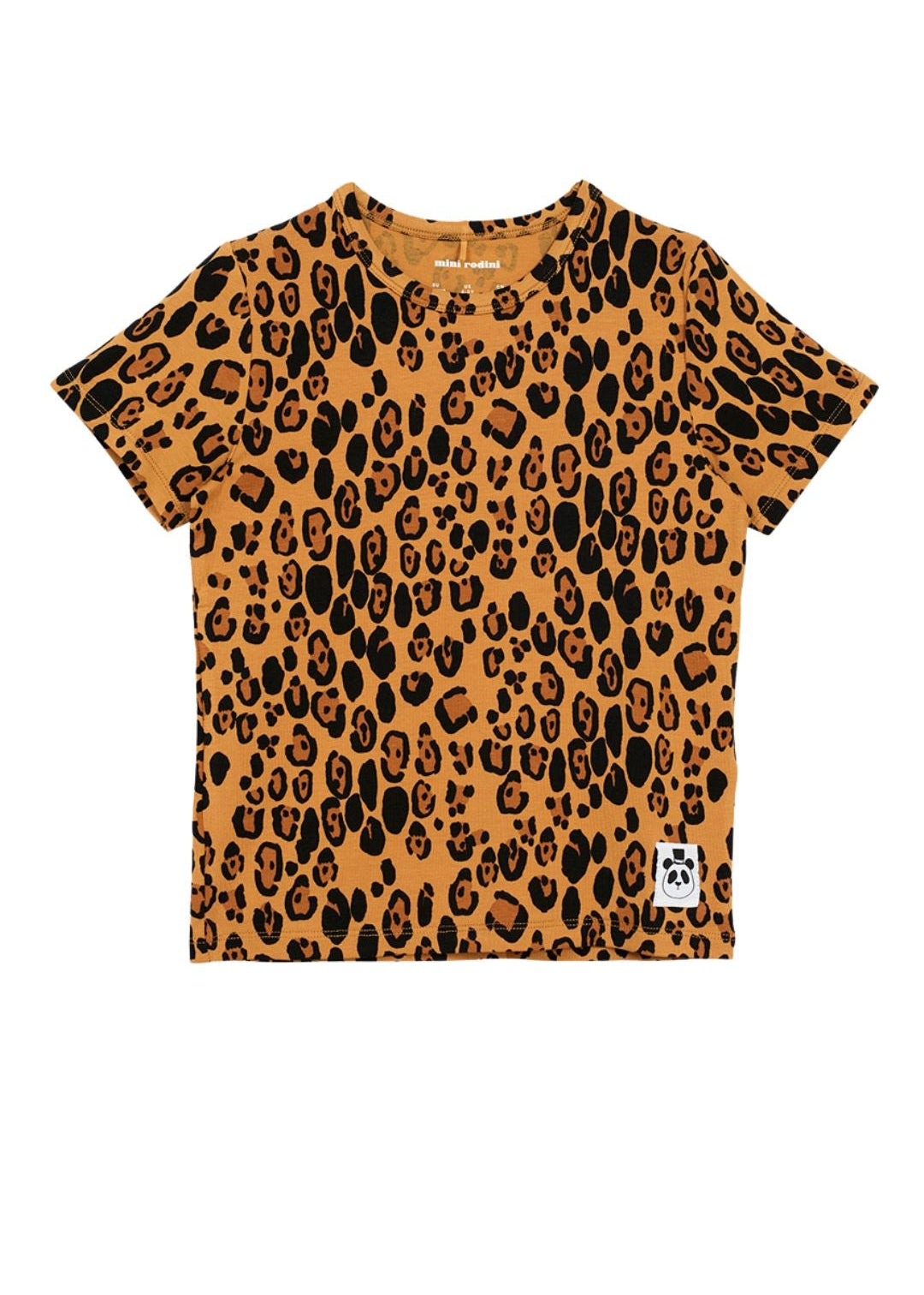 Kids wearing leopard print TENCEL Lyocell t-shirt by Mini Rodini