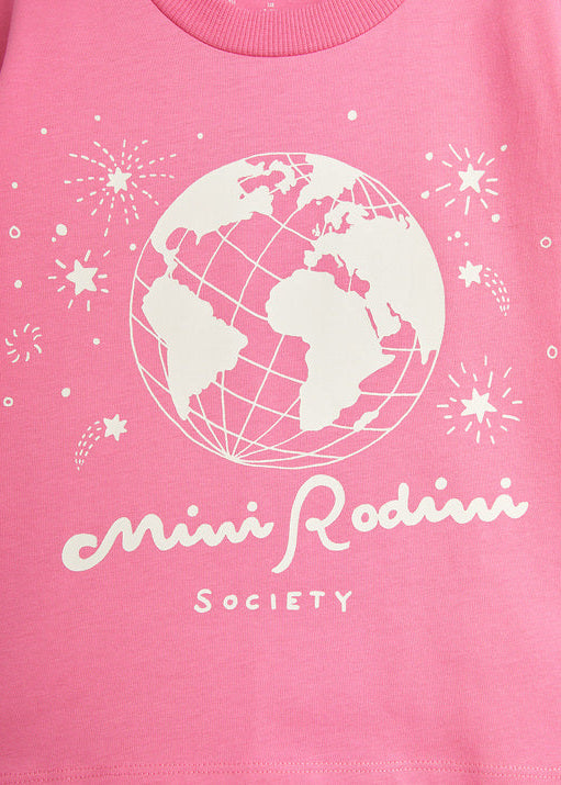 Mini Rodini pink t-shirt back view sustainable girls clothing organic cotton