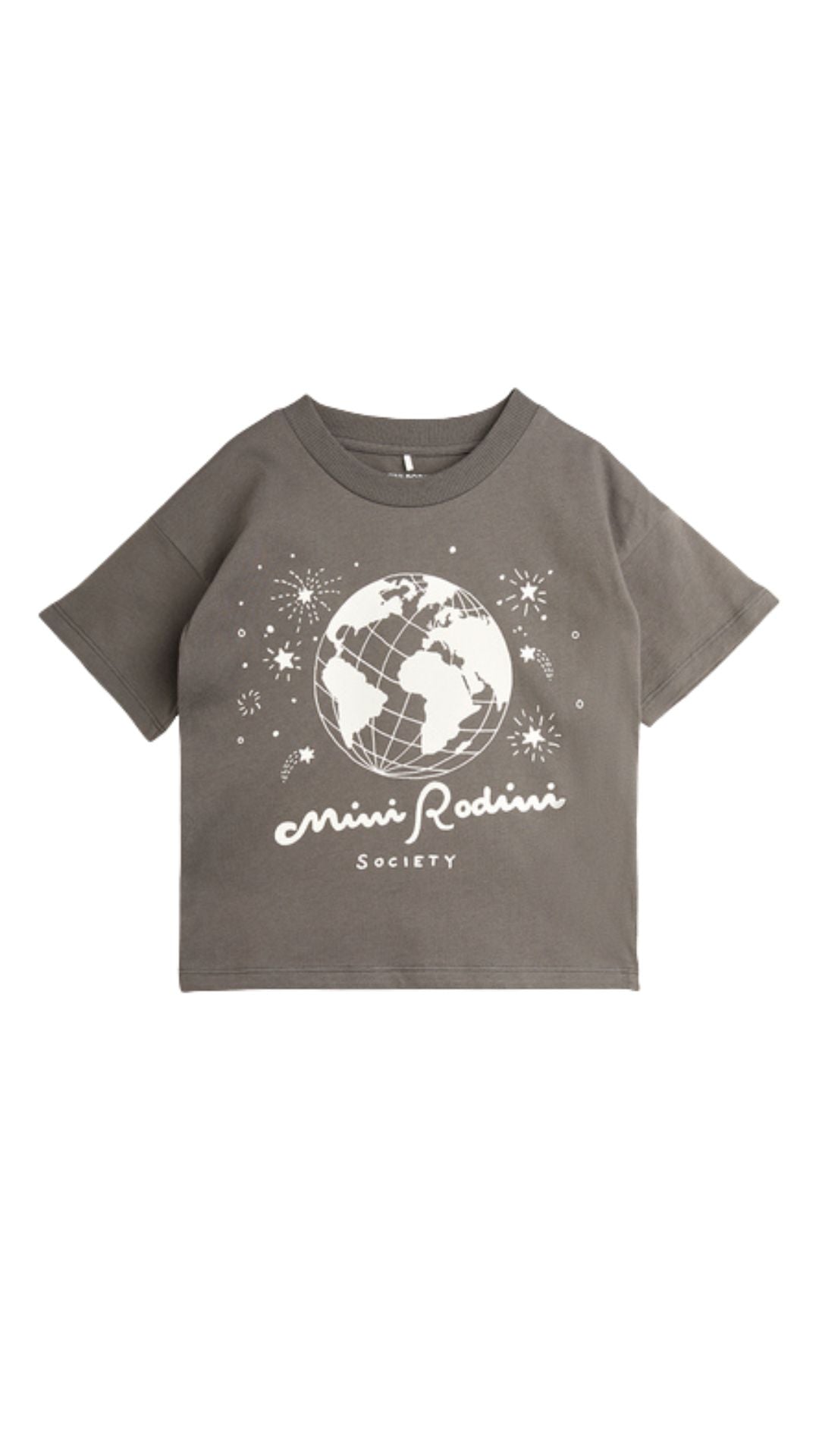 Mini Rodini T-shirt in grey is made with 100% GOTS certified organic cotton, part of our breathable clothing collection for this summer for kids online.