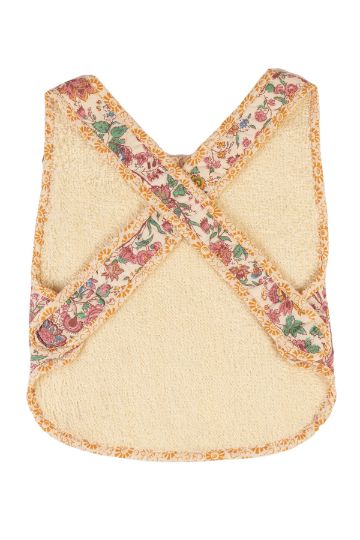 Organic cotton baby bib is adorable and functional with a floral print and terry cloth on the reverse by Louise Misha The best baby gift & baby shower present.