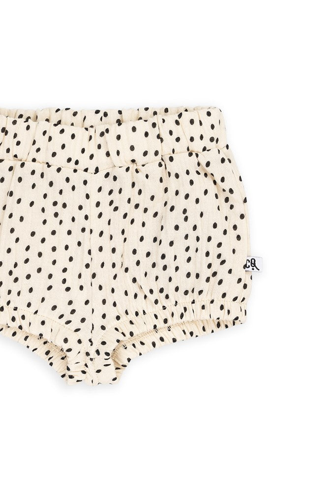 Organic cotton baby bloomers with dots, breathable and made for sensitive and eczema prone skin. Shop the best baby clothing and gifts online. 