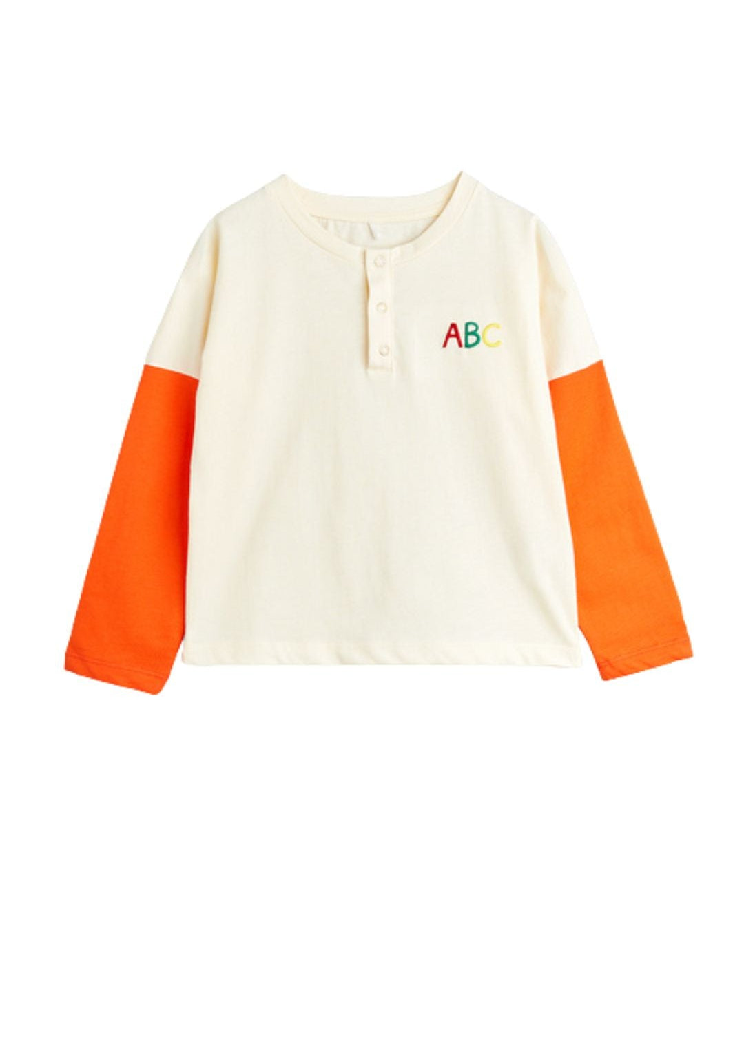 ABC embroidered organic cotton long sleeve top for kids, Mini Rodini sustainable children's clothing