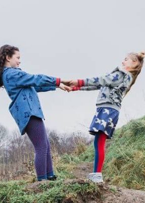 Girls and tween bird print mini skirt by CarlijnQ — GOTS organic cotton sustainable clothing | MiliMilu HK SG AU