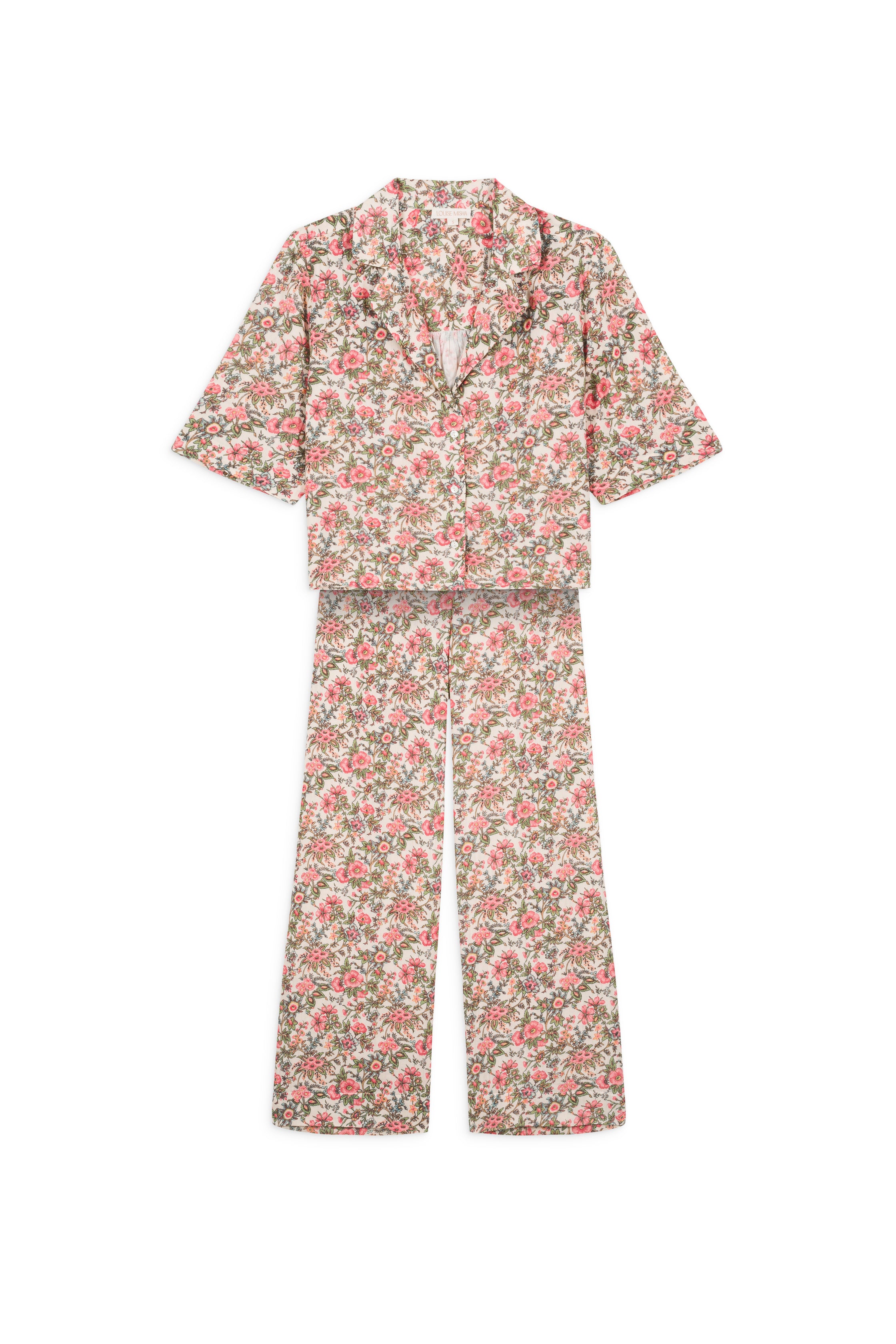 The most comfortable organic cotton women pyjamas in ivory field print that will make you sleep better, the best breathable pyjamas for women.