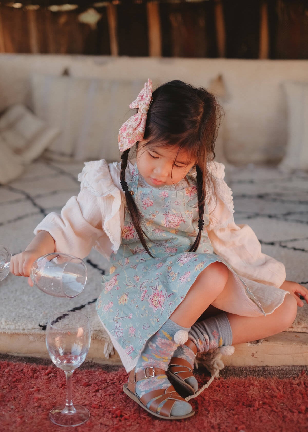 Organic cotton kid's apron for cooking by Louise Misha — adjustable neck & waist | MiliMilu HK SG AU