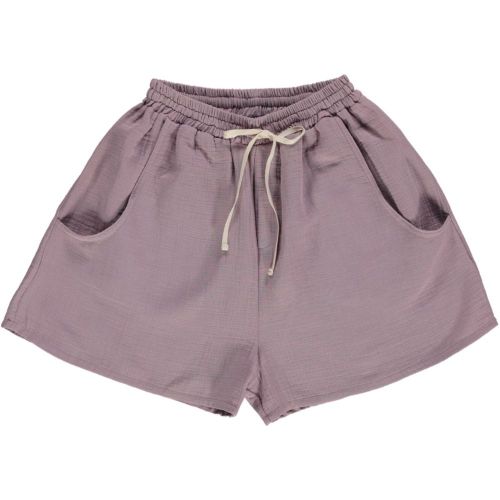 Buy organic cotton women's shorts online in Hong Kong and Singapore. Organic cotton women's shorts in lavender colour are lightweight and breathable ( perfect summer shorts!) with side pockets, made by Liilu. Milimilu offers sustainable women's fashion online in Hong Kong and Singapore.