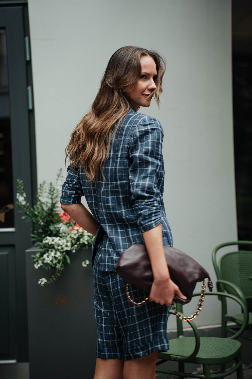 Women linen oversized blazer from high quality linen