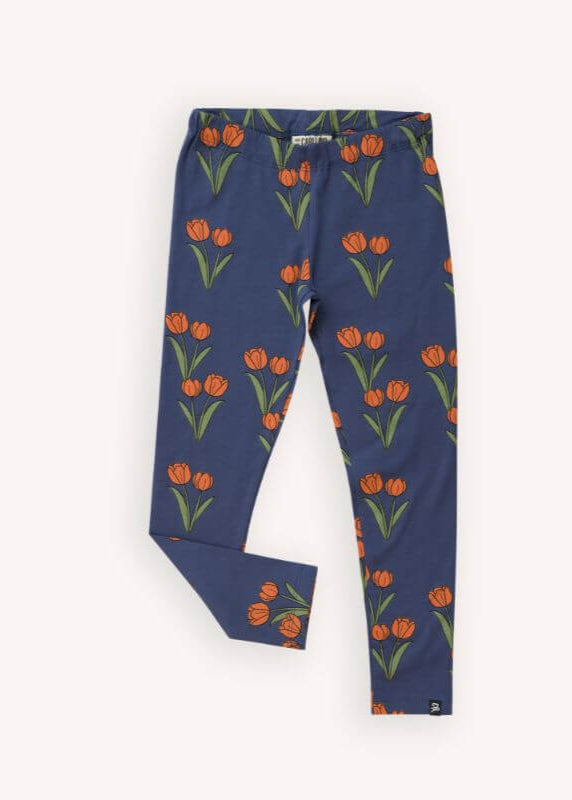 Organic cotton girls legging with an all-over tulip print. Shop sustainable and organic cotton kids clothing - also the best sustainable gifts for kids online.