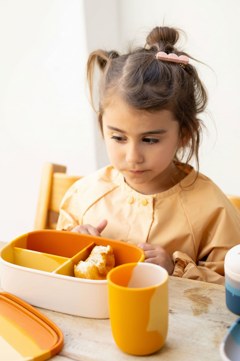 Best toddler cups online – set of 2 orange silicone cups by Grech & Co, shop at Milimilu Hong Kong Singapore Australia