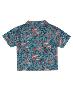 Alov boys shirt in teal by Louise Misha — holiday shirt for boys aged 12 months to 10 years, HK & SG