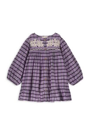 The best girl dress for stylish girls online at MiliMilu. Purple checkered girls dress will make your girl feel like a princess. Best kids presents online.
