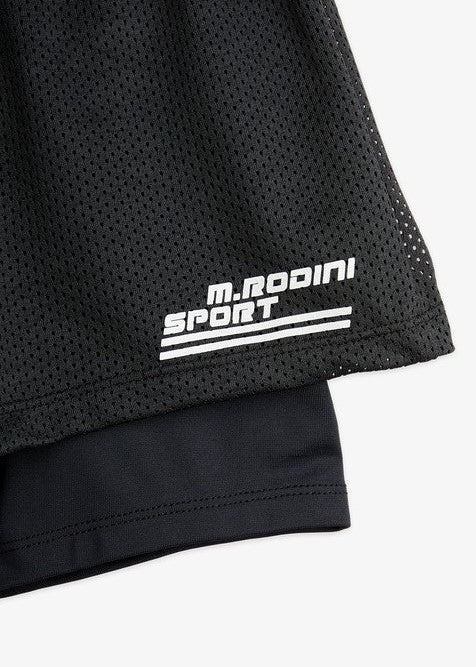 Black quick dry kids sports shorts - Mini Rodini breathable athletic wear