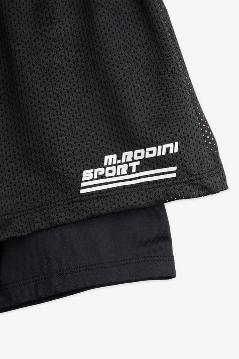 Mini Rodini Sport Quick Dry kids shorts in black are comfortable, practical and easy to wear kids sports shorts and best for kids sports clothing online.