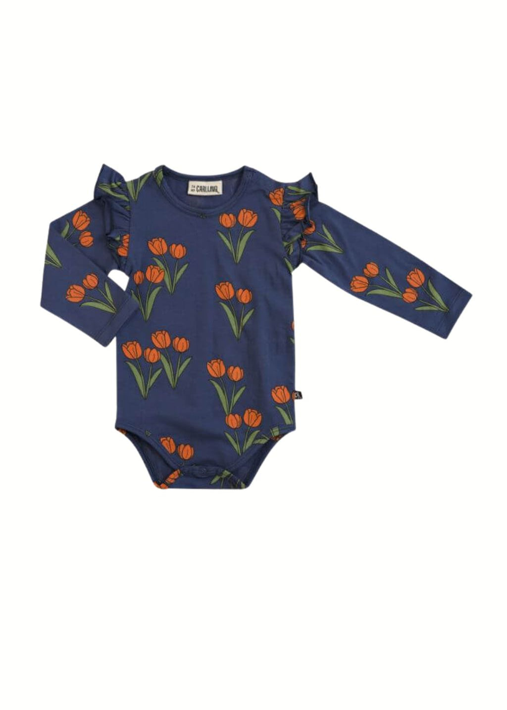 CarlijnQ organic cotton baby bodysuit tulip print - sustainable baby clothing MiliMilu
