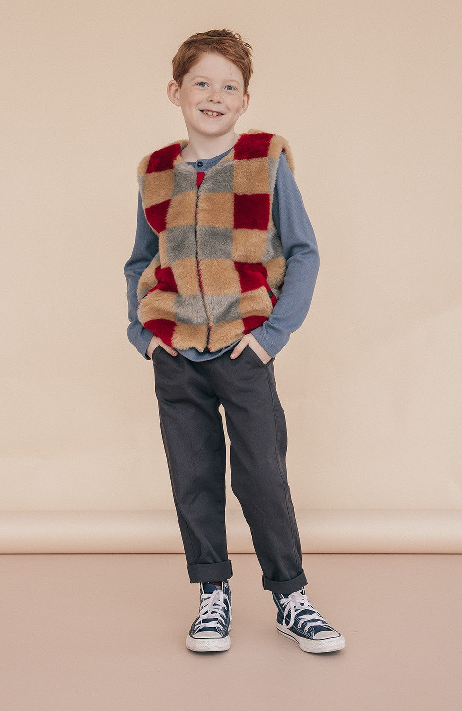Organic cotton kids & teen chinos in denim can be worn as kids smart trousers or casual pants. The best quality kids chinos, check out the best kids clothing.