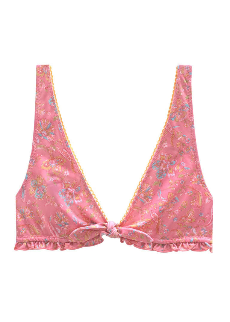 Pink women's bikini top by Louise Misha — Ohau style in Pink Mallow Romance, sustainable recycled polyamide