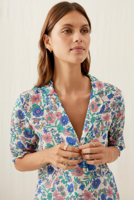 Women's floral pyjamas with organic cotton gauze — Louka set by Louise Misha
