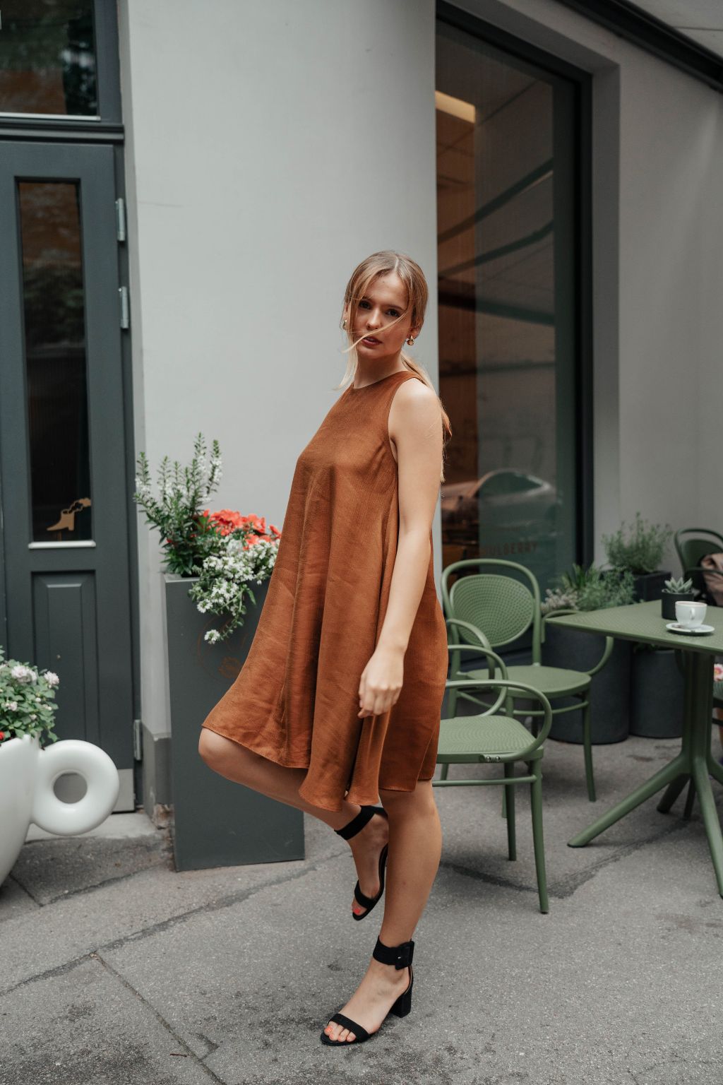 Sustainable women's dress is perfect for day and night wear.