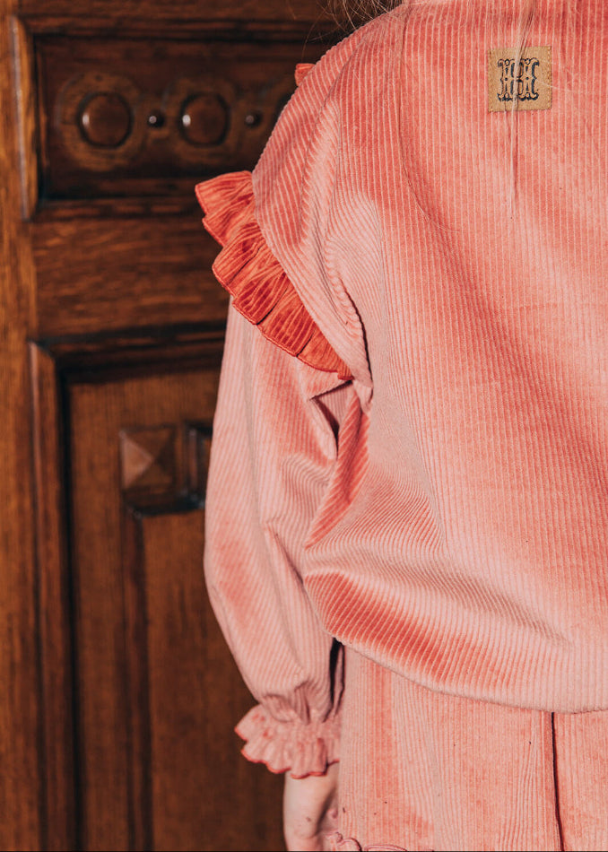 Girls pink skirt and jumper matching set by Hebe – eco-friendly kids fashion online