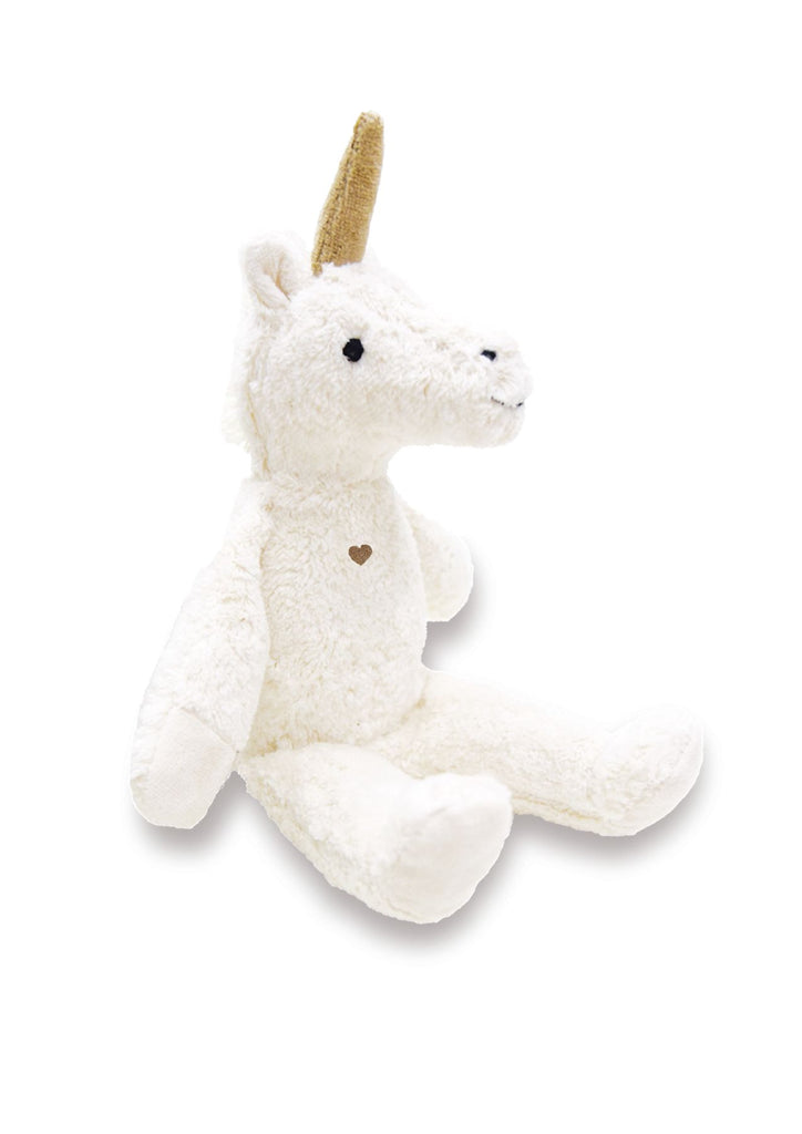 The organic cotton toy Unicorn is handmade with organic cotton without any harmful chemicals and filled with corn fibre. The extra soft Unicorn toy is in white colour and will be your child's favourite toy. MiliMilu offers sustainable and eco-friendly toys online in Hong Kong and Singapore. Also the best baby present.
