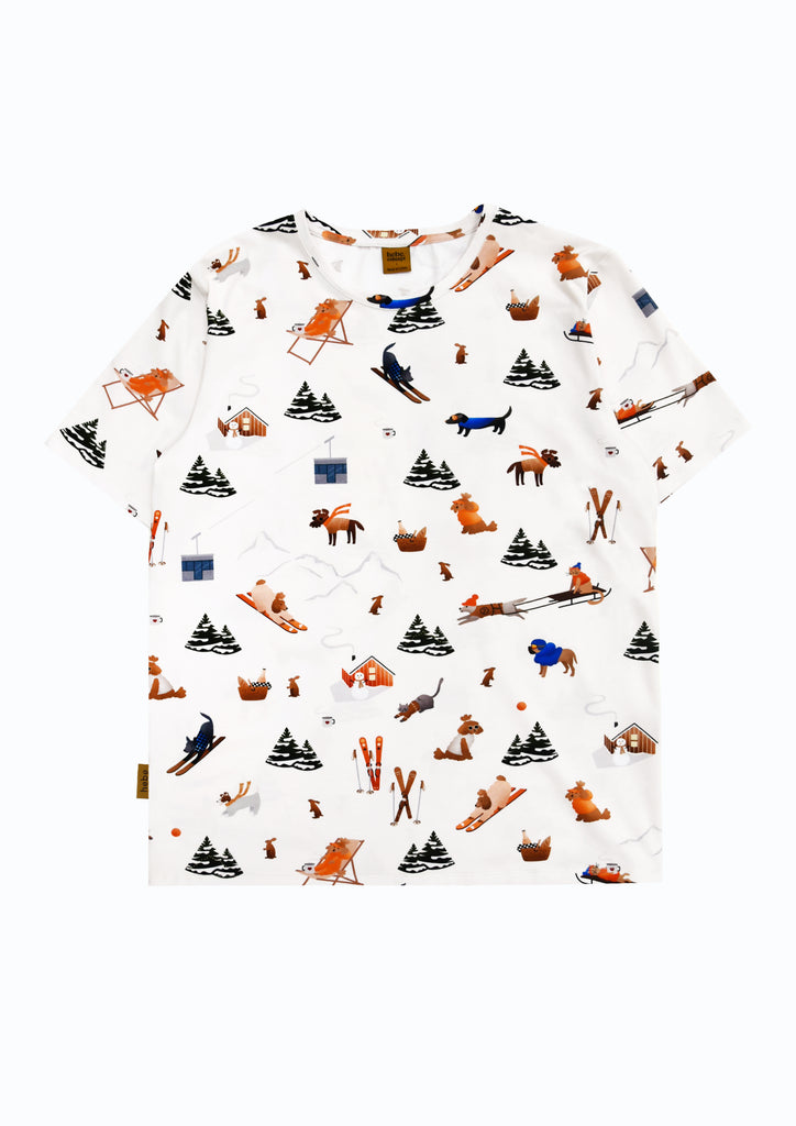 Shop our popular Christmas/winter T-shirts for men in new prints inspired by skiing and mountains. This men's T-shirt! It's perfect for styling and family-matching outfits for Christmas and winter seasons- also family ski trips! The best Christmas gift for Dad's and fathers this Christmas, make them feel special.