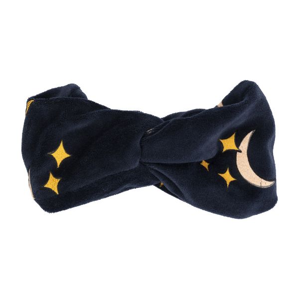 The organic cotton girl's headband with stars is a must-have for every girl's wardrobe; comfortable and soft, made out of organic velvet in dark blue colour with stars, and made with organic cotton by CarlijnQ . Shop stylish girls' headbands and hair accessories online at MiliMilu in Hong Kong and Singapore.